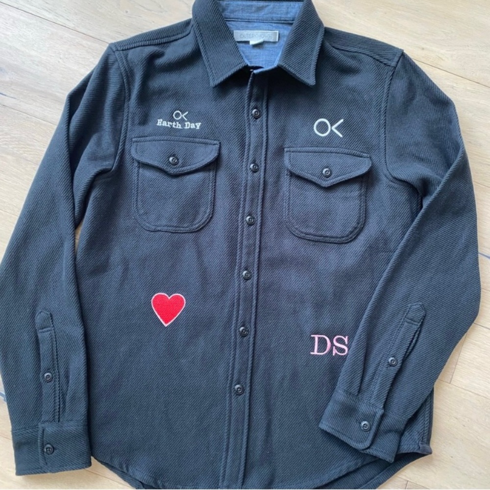 Outerknown Black Casual Button Down Shirt Jacket